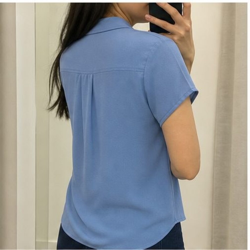 Blue V Neck Top - Picture 3 of 6